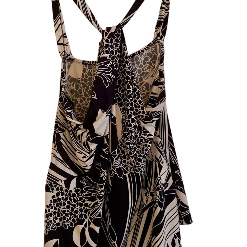 Tahari Black and White Floral Halter